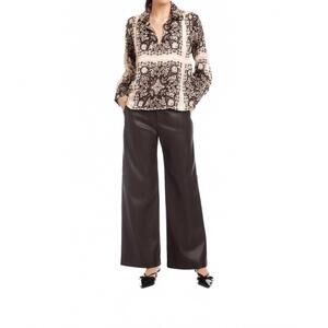 NEW FIFTEEN TWENTY tess half placket shirt in brown